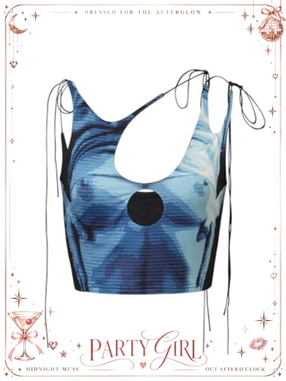 Y2K 3D Body Print Halter Crop Tank Top Sexy Rave Club Party Top